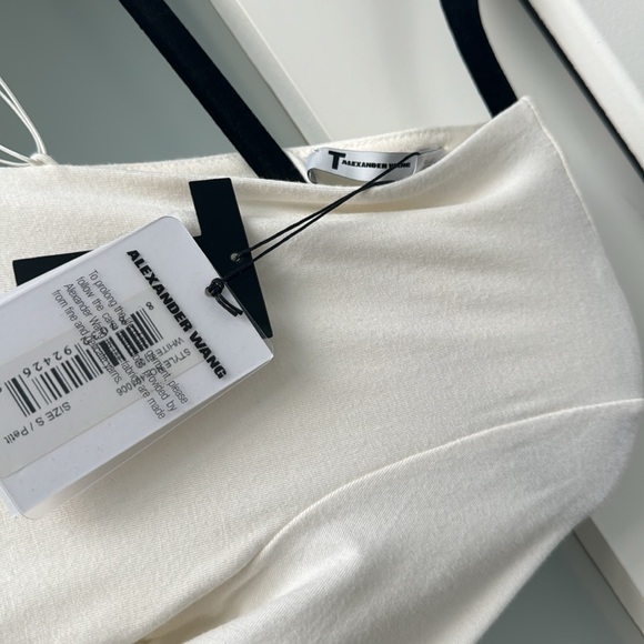 Alexander T Wang white plunging lace up front & back bodysuit - Picture 5 of 14